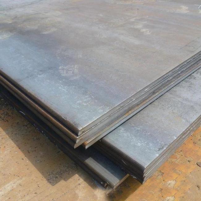 Close-up of carbon steel sheet surface