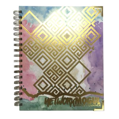 China 210pp ODM Personal Business Journal Planner Thick Paper 2.5mm Gold Hot Stamping Organizer for sale