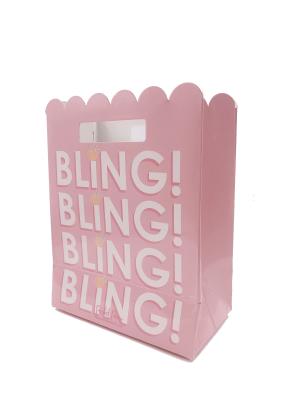 China Impresión de encargo de OPP Logo Pink Paper Shopping Bags CMYK Pantone para el portador 4C de la ropa en venta