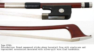 China Horsehair Brazilwood Violin Bow # X760 Carbon Fiber Stick Material for sale