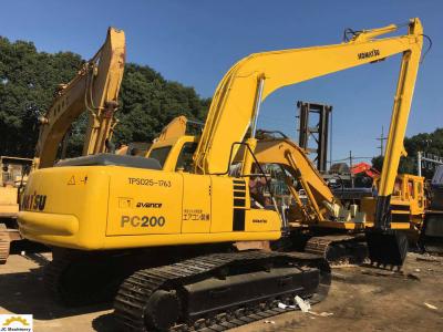 China 20t Used Komatsu Long Reach Excavator / 18 Meter Long Boom Excavator  PC200-6 for sale