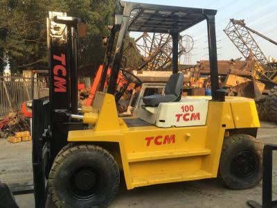China TCM FD100 Used All Terrain Forklift , 10 Ton Industrial Forklift Truck for sale