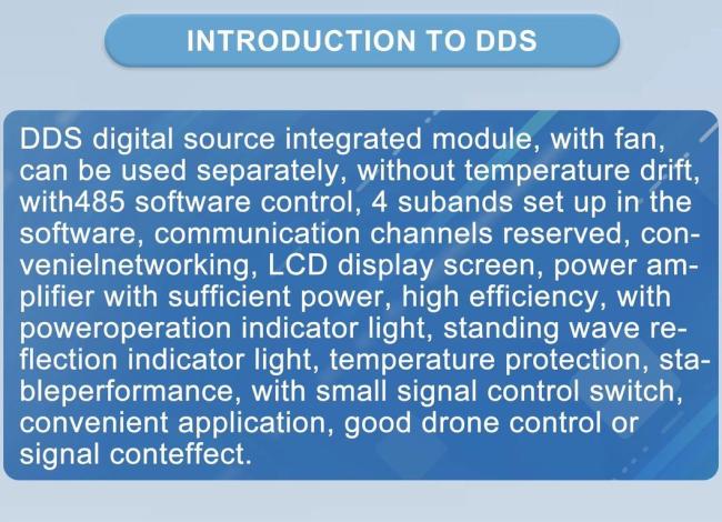 Dds 850-930 High Power Integrated Module 100W Broadband Amplifier with Alarm Switch Over-Temperature Alarm Autel Anti Fpv Drone