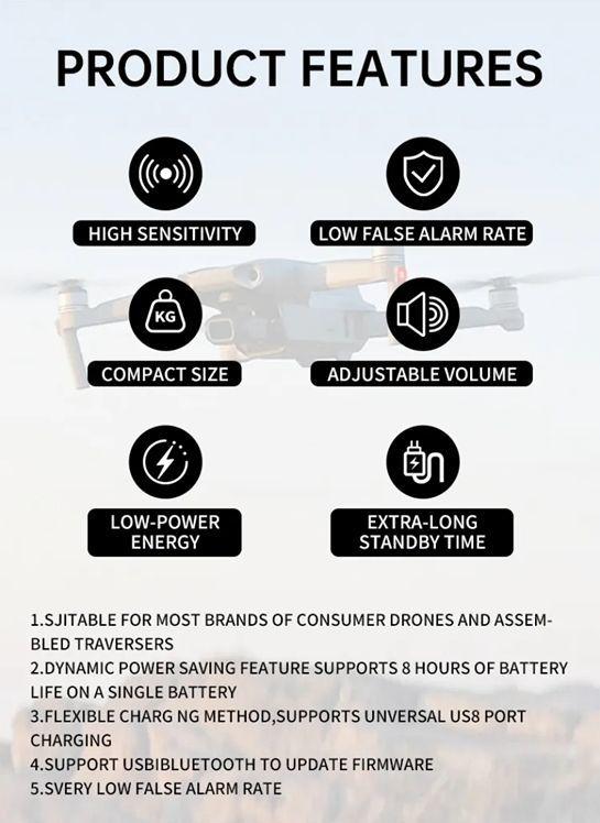 Portable 300MHz-6GHz Full Band Drone Signal Detector with 0-3km Wide-Range Anti Uav Jammer System