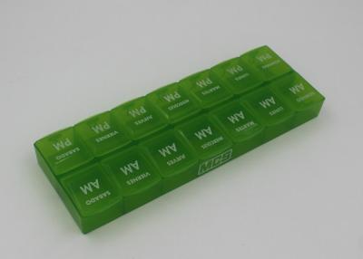 Chine Grande caisse en plastique verte de stockage d'organisateur de boîte de pilule pour le cadeau promotionnel à vendre