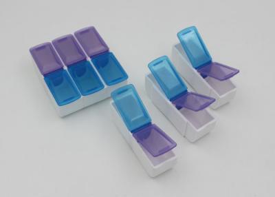 China Pormotion Detachable Daily Medication Pill Boxes Blue And Purple Color for sale