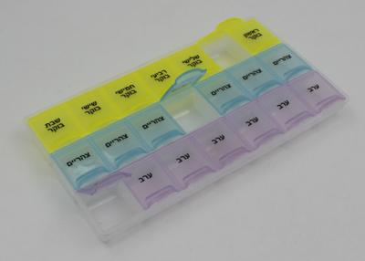 China OEM Rectangle Plastic Pill Boxes For Men LFGB And FDA Standard for sale