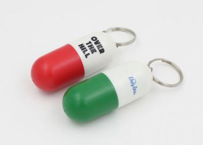China Capsule Shaped Home Plastic Pill Holder Keychain For Decoration for sale
