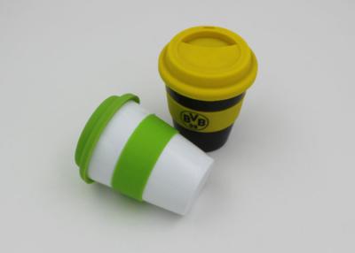 China Custom Printed Colorful Plastic Coffee Cup With Silicone Lid And Grip 350ml for sale