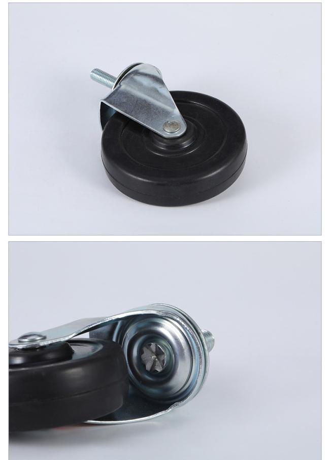 Light Duty 1inch 1.25inch 3inch Furniture Rubber Black Swivel Castor Wheel