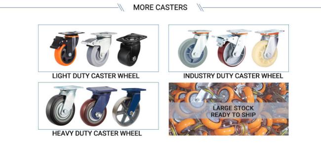 3 4 5 Inch Best Service Caster Wheels Swivel Plate Casters on Red PVC Polyurethane Wheels
