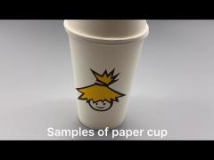 Las ventas al por mayor empapelan la materia prima 150GSM-380GSM de las tazas sola/el doble PE cubrieron a Logo Printing Paper Cup modificado para requisitos particulares F