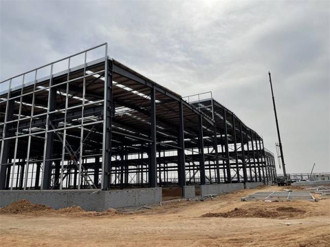 AQ355B large warehouse steel structure exterior view showing modern industrial design