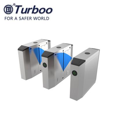 China Waist Height Access Control Turnstile Gate / Flap Barrier System For Subway Station for sale