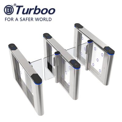 China Automatic Stainless Steel Swing Barrier Turnstile  with card reader ticket gate turnstile for sale