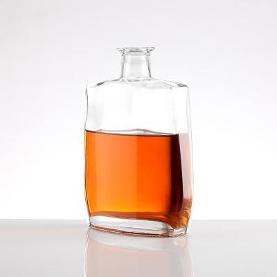 China 750ml Super Flint Glass Round Transparent Empty Liquor Wine Whisky Vodka Tequila Bottle for sale