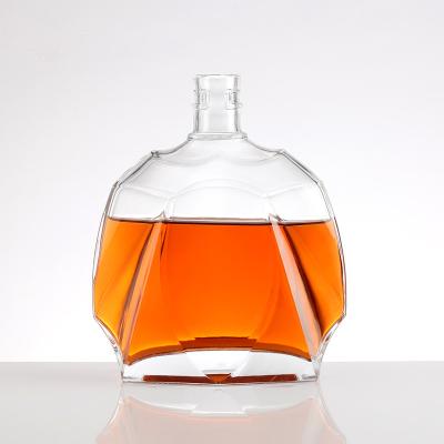 China Super Flint Glass Round Empty Bottle for Wine Whisky Vodka Tequila 500ml 750ml 1000ml for sale