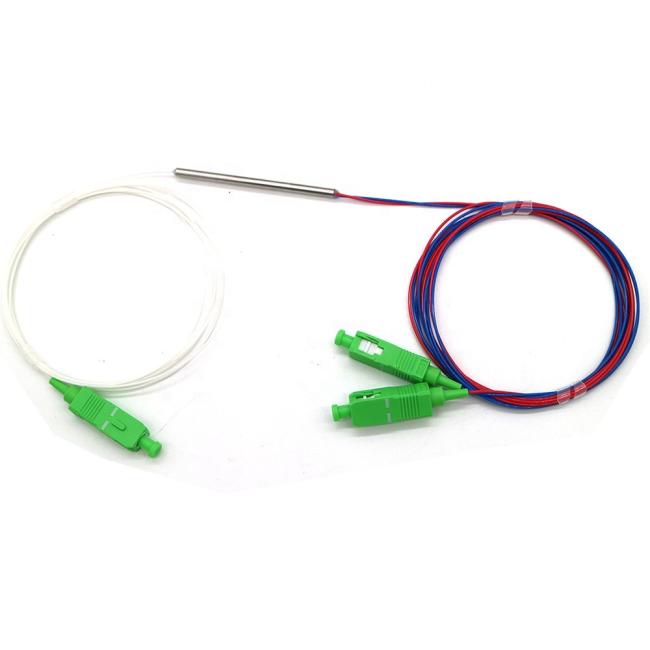 Factory Customization 1X2 FC/APC Fbt Fiber Optic Splitter Single Mode Dual Window 0.9mm Fiber with Loose Tube