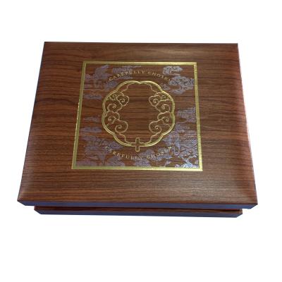 China Wholeasale Customized High Quality Imitation Wood Pattern Gift Packaging Box Hardcover Packing Box with Logo for sale