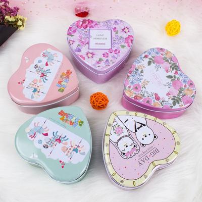 China Candy Packaging Metal Tin Box Heart Shape For Valentine And Birthday for sale