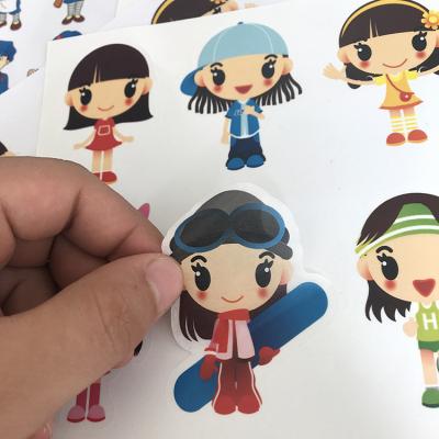 China Children Cartoon Sticker Label Die Cut With Laser Silver Stamping for sale