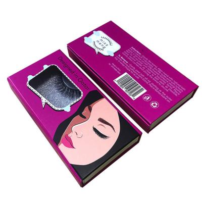 China Folding Magnetic Luxury Cardboard Box With Logo False Eyelashes Packaging for sale