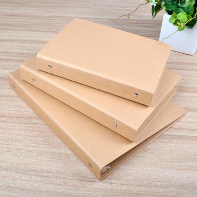 China UV Coating A6 A5 Kraft Paper File Folder With Ring Binded for sale