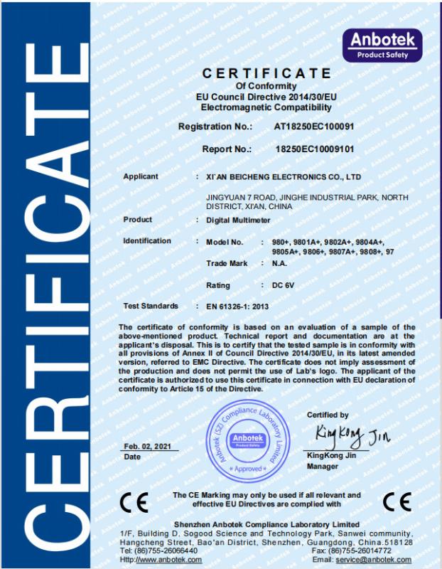 CE EMC - XI'AN BEICHENG ELECTRONICS CO.,LTD