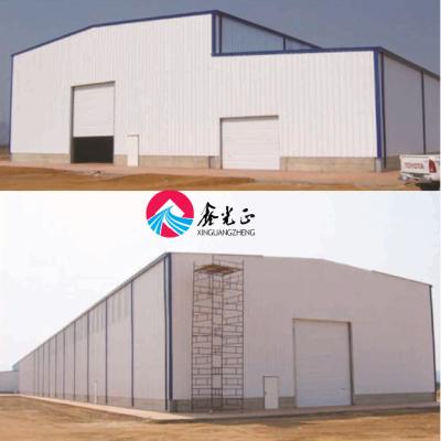 China Construcción de estructuras de acero prefabricadas rápidamente erigidas y sumergidas en caliente para almacén en venta