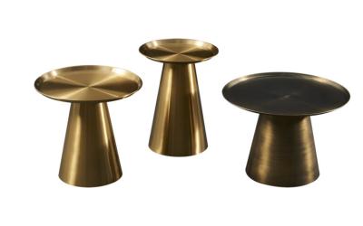 Chine Bronze Brillant Nordique Table à café Glamour Brillant Brossé Bronze Base en acier inoxydable à vendre