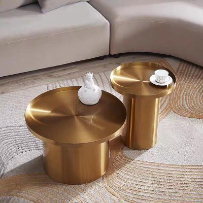 China Gleam Brass Nordic Style Coffee Table , Minimalist  Stainless Steel Bedside Table for sale