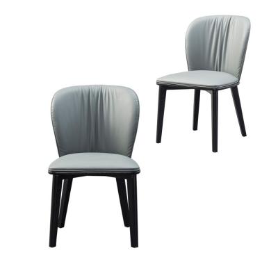 China Luxe Shell Pleated Italian Furniture Dining Chairs Pu Leather Luxurious Comfort for sale