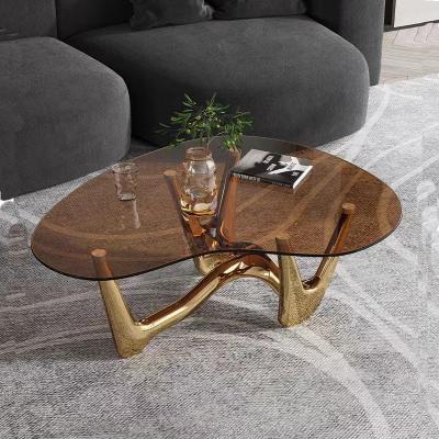 China Cuore Stainless Steel Tempered Glass Coffee Table for sale