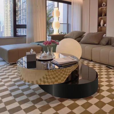 China Rotatastic Tempered Glass Stainless Steel Coffee Table Ensemble  Lift Type for sale