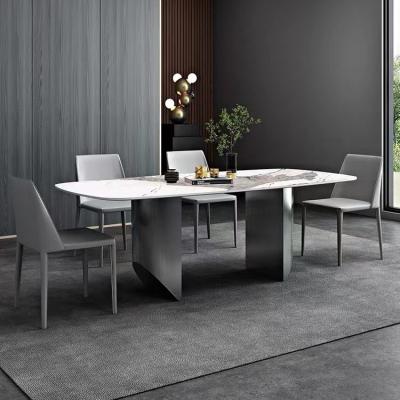 China Mesa de comedor de mármol cerámico artístico, mesa de comedor atemporal con 8 asientos en venta