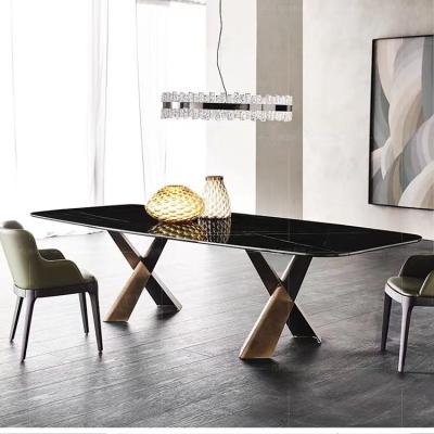 China Modern Ceramic Marble Top Dining Table With Chair Rectangle Shape for sale