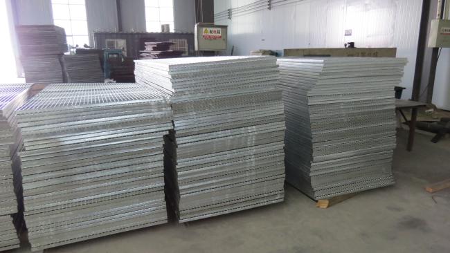 Steel grating stock area