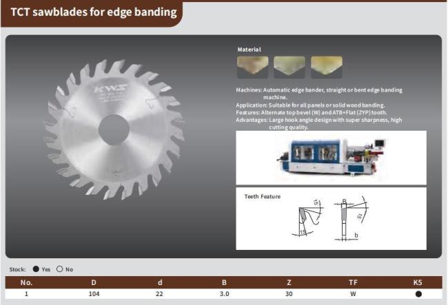 Kws Saw Blade for Edge Banding
