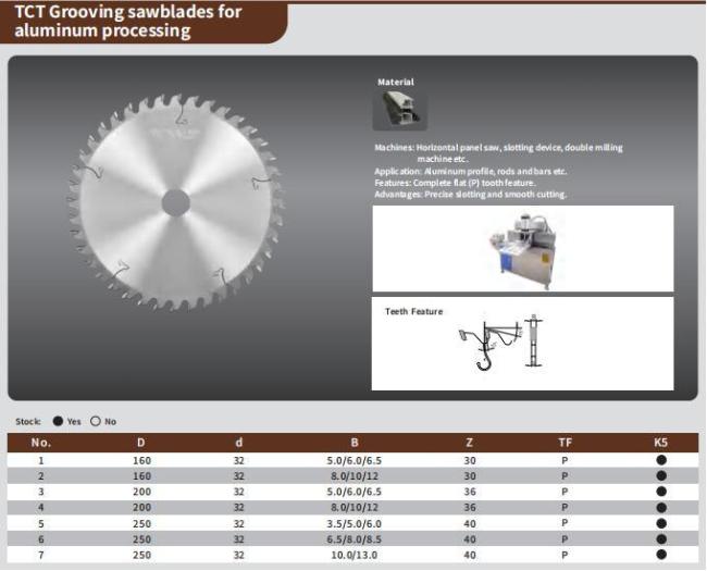 Kws Grooving Saw Blade for Aluminum Processing