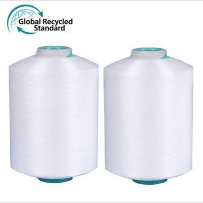中国 Sustainable PET Recycled Polyester Filament POY FDY DTY Yarn With GRS And TC Certificate 販売のため