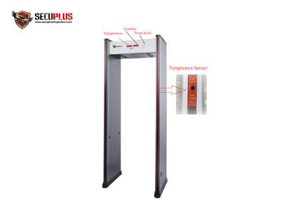 China Indoor Metal Detector Gate 18 Zones Temperature Measure Sound / LED Lights Alarm for sale
