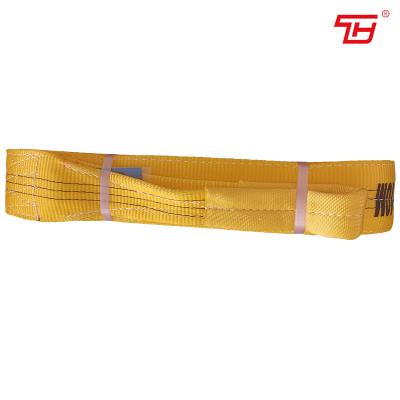 China Double Ply Polyester Flat Eye Sling One Side Lifting Width 75mm 90mm for sale