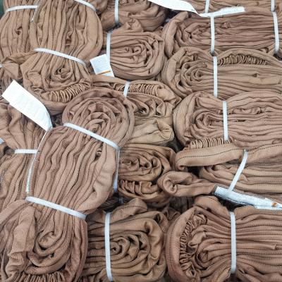 China Tan Polyester Round Sling Heavy Duty Jacket Twill Weave Pattern Vertical 6 Tons for sale
