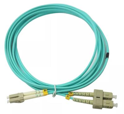 China 3.0mm OM3 Fiber Optic Patch Cord 3 Meter LC To SC Multimode Duplex Fiber Optic Patch Cable for sale