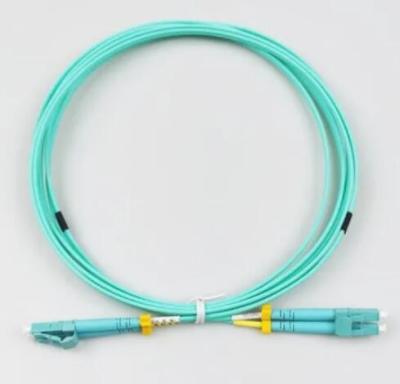 China 2.0mm Multimode Fiber Patch Cord , LC LC Om3 Patch Cord Aqua for sale