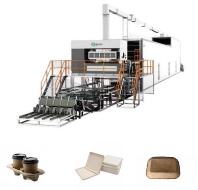 China Single Use Coffee Cup Tray Machine Automatic Paper Cup And Plate Making Machine for sale