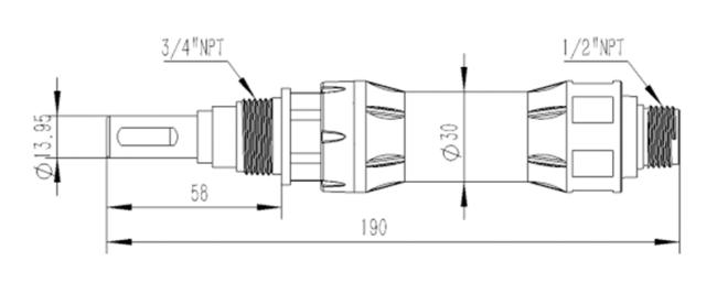 Size drawing of Kainafu Technology's conductivity sensor