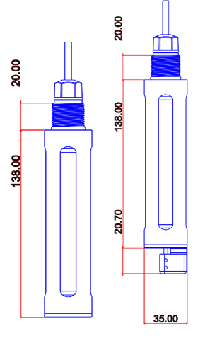 Turbidity sensor size