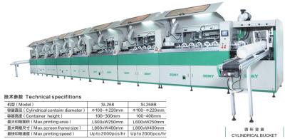 China máquina de impressão multicolorido da tela 2000pcs/Hr de 600*250mm para a cubeta à venda