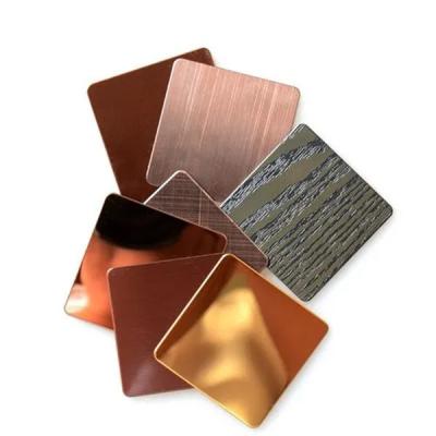 China Stainless steel color plate electroplating water plating decorative color plate production 304 color plate à venda